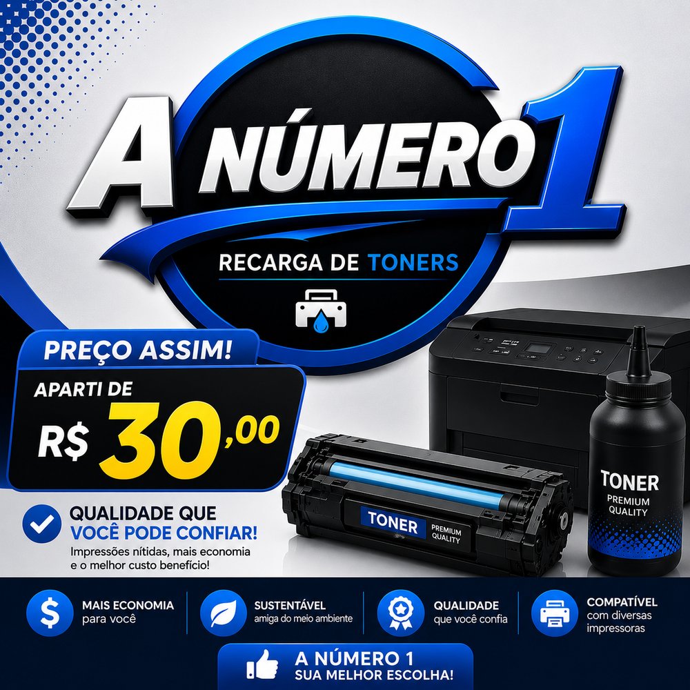 Promoção de recarga de toner a partir de R$ 30,00